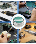 Pro Grade Soldering Iron Tip Cleaner Block with abrasive grains restoring metal tip for circuit repair and heat transfer