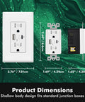 Beast Speed 65W GaN Fast Wall Charger Featuring Dual USB C And Type A Ports with product dimensions diagram.