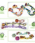 Indestructible Rope Chew Toys Set For Aggressive Chewers, showing three colorful heavy-duty dental rope toys for large breeds.