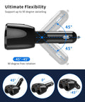 Beefed Up 180W Dual Cigarette Lighter Splitter with 90-degree rotation and independent switches for flexible car use.