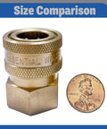 Brass 3/8-inch quick-connect female NPT pressure washer coupling with knurled grip, set of 2