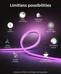 Outdoor Seven Foot Smart LED Light Strip With Color Changing Ambiance Weatherproof for Hue Bridge App and Voice Control