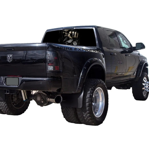 Grim Reaper Back Window Graphics for Trucks See Through Vinyl Wrap Full Window Decal With Death Skull Design Universal Fit