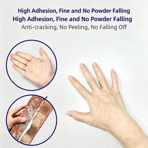 Hand applying No Mess All In One Drywall Repair Kit With Scraper And Sandpaper, 250g White Wall Repair Paste on wall surface.
