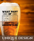 Funny Civil Engineer Beer Glass 15oz Gift For Men Great For Birthday Christmas Barware For Engineers Funny Gift Idea With Math Design