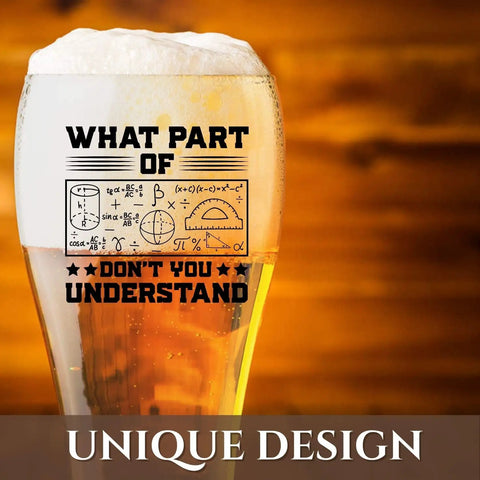 Funny Civil Engineer Beer Glass 15oz Gift For Men Great For Birthday Christmas Barware For Engineers Funny Gift Idea With Math Design