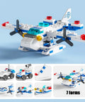 7 In 1 Transformable Airplane Building Blocks Set For Kids Ages 6 To 12, 137 PCS STEM Construction Kit, airplane and vehicle forms
