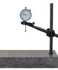 Granite Check Stand With 1 Inch Dial Indicator And Magnetic Base, 8 By 12 Inch Footprint, precise measurement setup view.