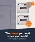 7000 Watt 50 Amp Load Manager For Standby Generators And PWRcell Storage, lock-out feature, showing two modules and a panel