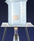Lab Beaker Set 3.3 Borosilicate Glass Low Form Pack Of 5 50 ML 100 ML 250 ML 500 ML 1000 ML Heat Resistant And Durable For Lab Classroom Home And Industrial Use showing 1000 mL beaker on burner