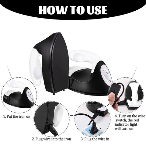 How to use the Ultra Compact Mini Heat Press Machine Portable Steam Iron With Charging Base for easy craft projects.