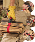 Heavy Duty Outdoor Packing Straps With Quick Release Buckles 1.5m Nylon Luggage Ties securing firewood bundle