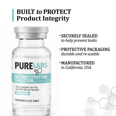 PureLabs Reconstitution Solution, 3mL glass vial, research use only.