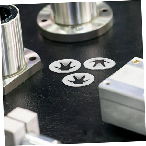 Close-up of Stainless Steel Retaining Ring Assortment Kit With 30 Pieces Heavy Duty Snap Ring Sets and Bearing Clamps for machinery.