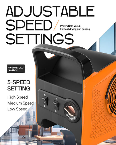 Adjustable controls on Heavy Duty Air Mover Blower Fan For Fast Cooling And Drying High Velocity Floor Fan With Three Speeds