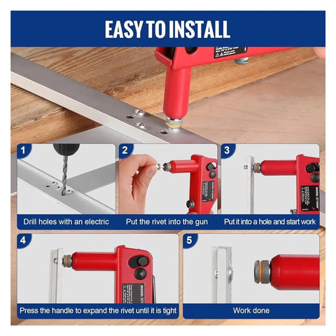 Installation steps for Large Flange Aluminum Blind Rivets Set For Quick Fixes Pop Rivet Kit 4.8mm Diameter 16mm Grip