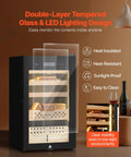 Dope Electric Cigar Humidor Cabinet With Compressor Cooling 70 Liter Capacity Holds 400 Cigars, double-layer glass view