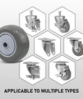 Heavy Duty 3 Inch Polyurethane Caster Wheels Set Of 4 Bringing Smooth Rolling Ease To Furniture Carts with various mounting types.