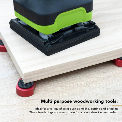 8 Piece Aluminum Woodworking Bench Clamps With Non Slip Rubber Inserts Three Quarter Inch 19mm in use with a wooden board