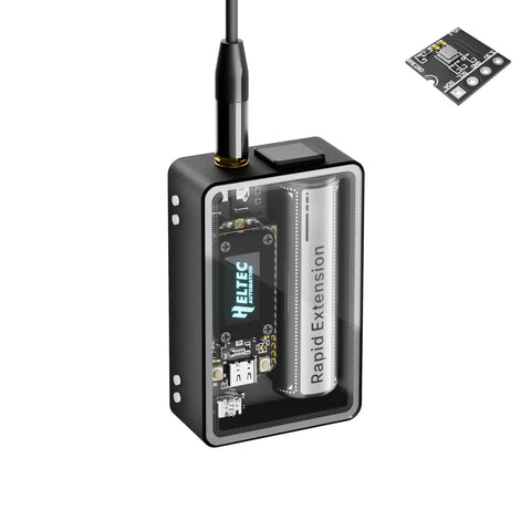 ESP32 LoRa V4 Development Board With Tempered Glass Sensor Kit BME280 And S3 SX1262, shown in rugged case with antenna and circuit board.
