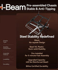 Pre-assembled chassis with H-Beam design for 160 Degree Reclining Office Chair With Footrest Ultra Plush Cloud Cushion
