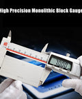32 Piece Metric Steel Gage Block Set For High Precision Calibration, Heavy Duty Measuring Blocks, Gage Caliper Tool Kit, Grade 0, Premium Hardened Steel Blocks For Calibrating Machinery And Instruments. metric steel gage block measured with digital caliper