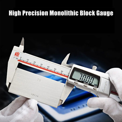32 Piece Metric Steel Gage Block Set For High Precision Calibration, Heavy Duty Measuring Blocks, Gage Caliper Tool Kit, Grade 0, Premium Hardened Steel Blocks For Calibrating Machinery And Instruments. metric steel gage block measured with digital caliper