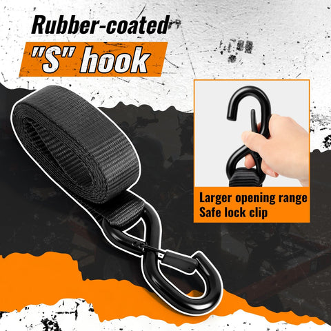 Beefy Heavy Duty Ratchet Straps 4 Pack 1.5 Inch By 8 Foot Tie Downs With Safety S Hooks And Soft Loops 5208 Pound Break Strength
