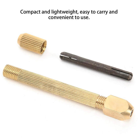 Dope Copper Pin Vise Hand Drill With Interchangeable Heads showing drill parts and copper body for precise manual tool use.