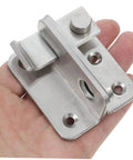 Close-up of Stainless Steel Flip Gate Latch Lock Kit for Heavy Duty Security and Easy Installation on Gates Fences and Pool Areas