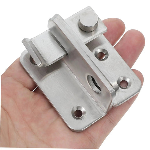 Close-up of Stainless Steel Flip Gate Latch Lock Kit for Heavy Duty Security and Easy Installation on Gates Fences and Pool Areas