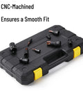 Pro Grade Torx Bit Socket Set And E Torx Socket Set with case and bits on display, 31 Pieces, Cr-V Steel, CNC-Machined for smooth fit