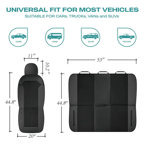 GOGA Mat Oxford Cloth Waterproof Front Seat Covers dimensions and fit for cars, trucks, SUVs, universal all-season protection
