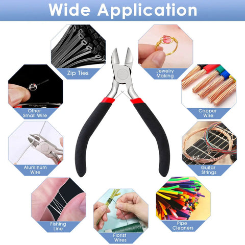 Beast Pro Grade Wire Cutters For Crafts And Jewelry Making, Small Side Cutters with images showing wide application uses
