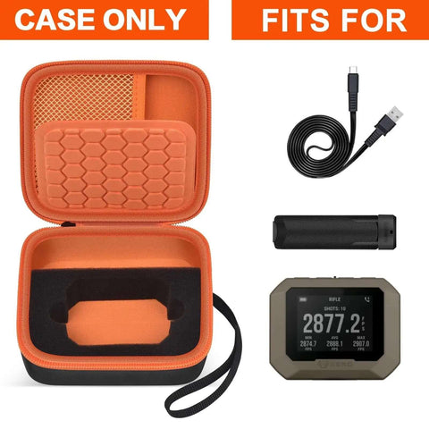 Heavy Duty Bad Boy Hard Case For Garmin Xero C1 Pro And Xero C2 Chronograph In Bright Orange with interior mesh pocket and strap.