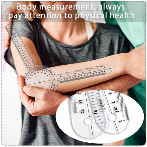 12 Inch Transparent Goniometer For Physical Therapy And Joint Range Of Motion Measuring Protractor Ruler 360 Degree in use