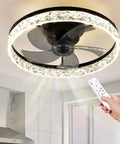 Dope 2 In 1 20 Inch Round Flush Mount Ceiling Fan With Lights Dimmable LED Remote Control 6 Speeds 3 Color Temperatures