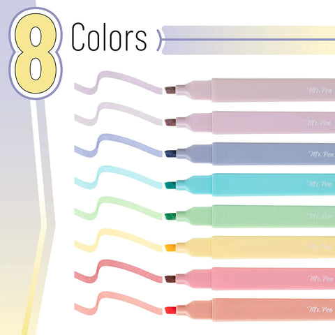 No Bleed Highlighter Set In 8 Pack Candy Colors With Chisel Tips For Journaling And Note Taking Fast Dry Highlighting Underlining Back To School Supplies So Your Notes Pop Everyday