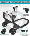 Heavy Duty Front Wheel Paddock Stand For Motorcycles, 500 Lb Capacity, Black, V Shaped Support, Easy Lift And Install, Fits Yamaha Suzuki Ducati Honda BMW And More