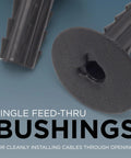 Single Feed-Through Bushing For RG6 Coax Cable, Clean Wall Pass-Through Grommet For Low Voltage Wires, Indoor Outdoor Use, Durable Shielded Installation, Keeps Cables Safe And Neat For Quick No Fuss Setup, black plastic wall bushing