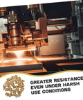 60-Piece Grease Fitting Assortment Kit With 1/4-28 SAE-LT Copper Threaded Lubrication Nozzles next to heavy machinery in use
