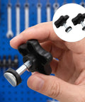 Person holding part of the Star Hand Knob Threaded Adjustment Handle Set With Plastic Clamping Knob Screw And Nut For Industrial Equipment Fixtures.