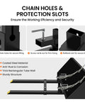 Clamp On Debris Forks For 60 Inch Bucket With 2000 Lbs Capacity Heavy Duty Pallet Forks Attachment chain holes protection