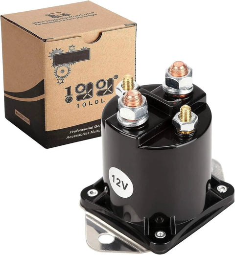 12V Golf Cart Solenoid For Club Car DS And Precedent Gas Carts 1984 Up, 4 Terminal Copper Contacts, with product box