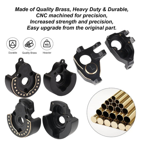 Brass Front And Rear Portal Cover Steering Knuckle Counterweights For Vanquish VS4 10 1 10 RC Crawler F10 Portal Axle Phoenix LCG VRD Kit