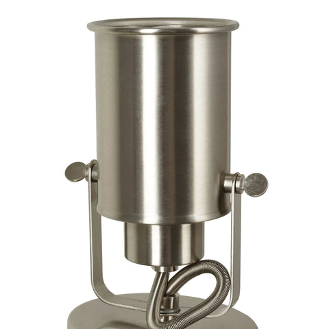 Close-up of Modern Multipurpose Spotlight Desk Or Wall Mount Accent Lamp 6 Inch Brushed Nickel Finish Adjustable Shade