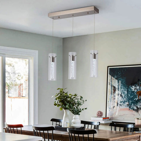 Pendant Lights For Kitchen Island With Remote Control, Dimmable And Color Temperature Adjustable, Brushed Nickel Finish