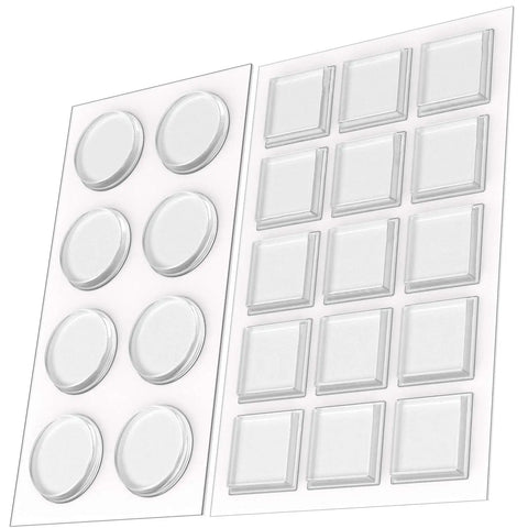 Clear Adhesive Bumpers Set Of 23 Square And Round Protective Pads For Glass Tables And Picture Frames Self Stick Made In USA