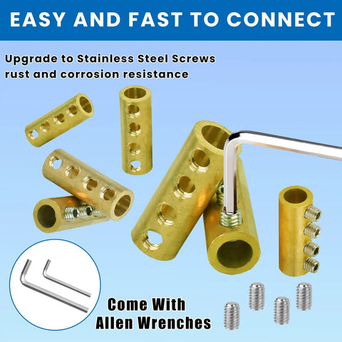 15 Piece Wire Connector Nut Kit For 10-6 AWG Cables, 80A Quick Wiring Terminal And Circuit Connector Set with screws and wrenches