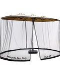 Versatile Mosquito Netting For 15Ft Patio Umbrella With Double Sided Screen Walls And Zipper Double Door Black Ideal To Enclose 15x9 Or 14x9 Double Umbrellas And 10x10 Pavilion Tents